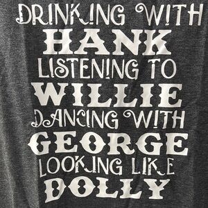 NEW..Gray Graphic Tee with White Text